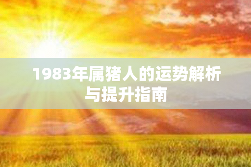 1983年属猪人的运势解析与提升指南