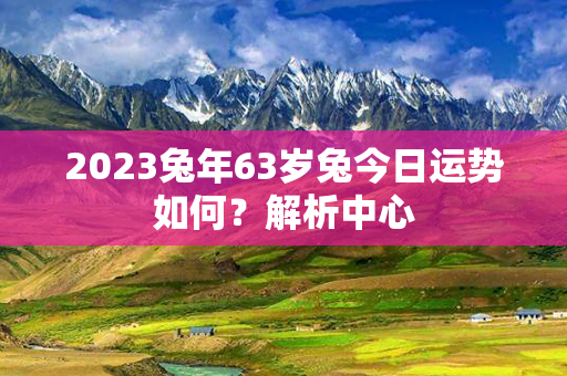 2023兔年63岁兔今日运势如何？解析中心