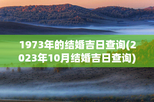 1973年的结婚吉日查询(2023年10月结婚吉日查询)