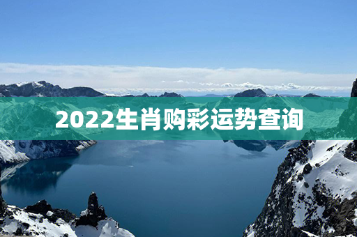 2022生肖购彩运势查询