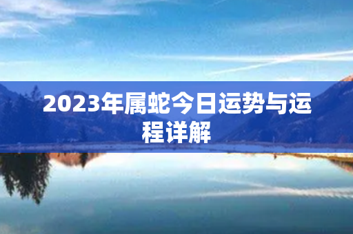 2023年属蛇今日运势与运程详解