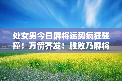 处女男今日麻将运势疯狂碰撞！万箭齐发！胜败乃麻将常态，志在必得乃你信念！