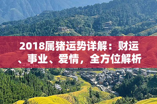 2018属猪运势详解：财运、事业、爱情，全方位解析