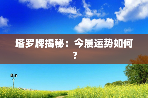 塔罗牌揭秘：今晨运势如何？