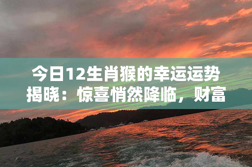 今日12生肖猴的幸运运势揭晓：惊喜悄然降临，财富与好运齐来亲！