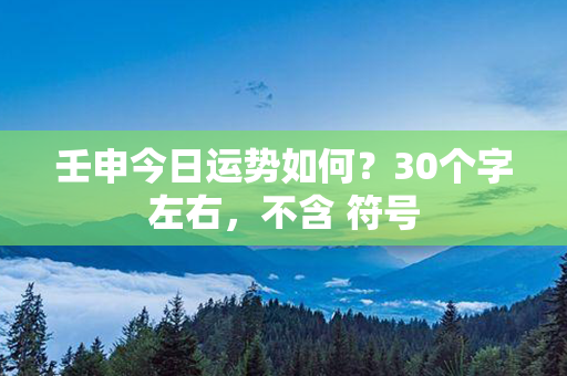 壬申今日运势如何？30个字左右，不含 符号