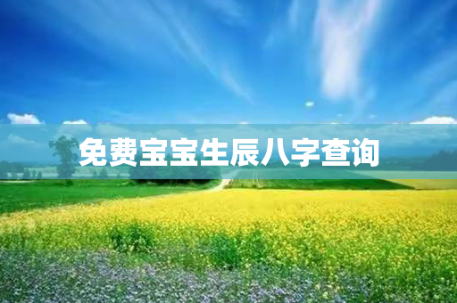 免费宝宝生辰八字查询