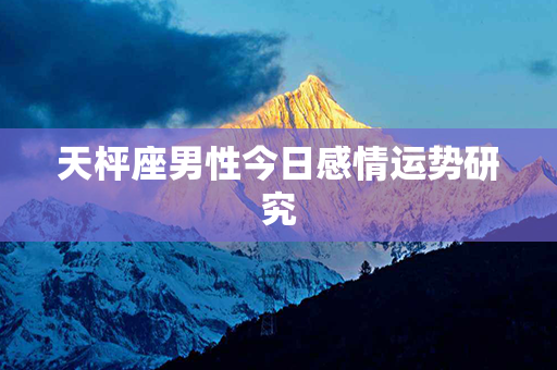 天枰座男性今日感情运势研究