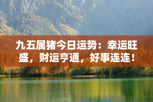 九五属猪今日运势：幸运旺盛，财运亨通，好事连连！