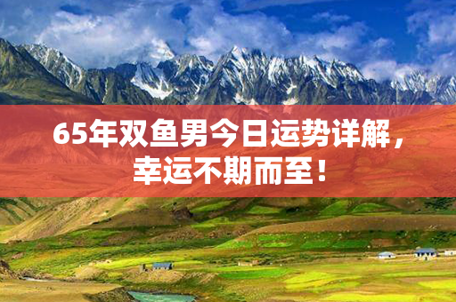 65年双鱼男今日运势详解，幸运不期而至！