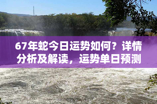 67年蛇今日运势如何？详情分析及解读，运势单日预测