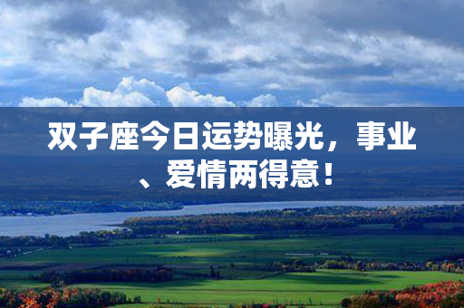 双子座今日运势曝光，事业、爱情两得意！