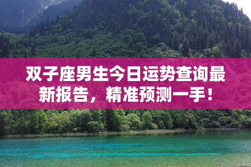 双子座男生今日运势查询最新报告，精准预测一手！