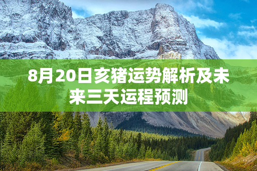 8月20日亥猪运势解析及未来三天运程预测