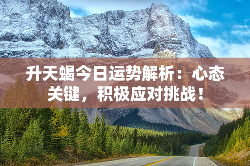 升天蝎今日运势解析：心态关键，积极应对挑战！