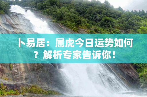 卜易居：属虎今日运势如何？解析专家告诉你！