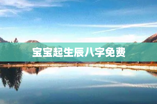 宝宝起生辰八字免费