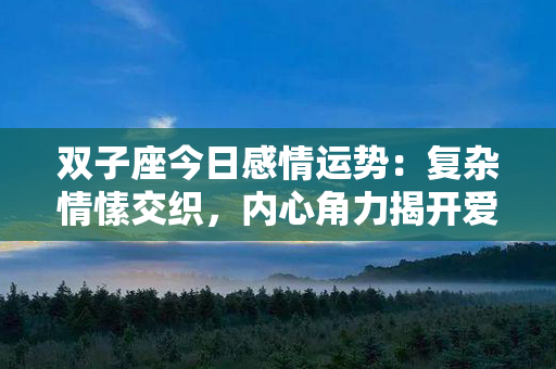 双子座今日感情运势：复杂情愫交织，内心角力揭开爱的迷局