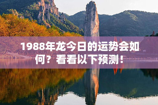 1988年龙今日的运势会如何？看看以下预测！