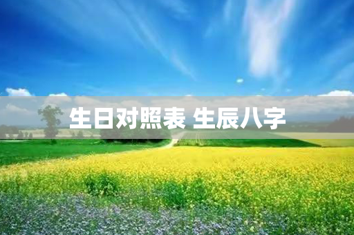 生日对照表 生辰八字