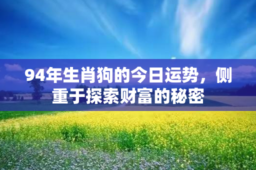 94年生肖狗的今日运势，侧重于探索财富的秘密