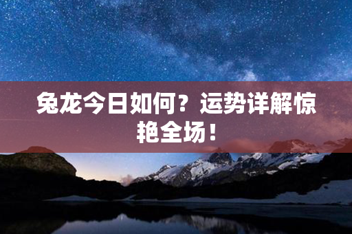 兔龙今日如何？运势详解惊艳全场！