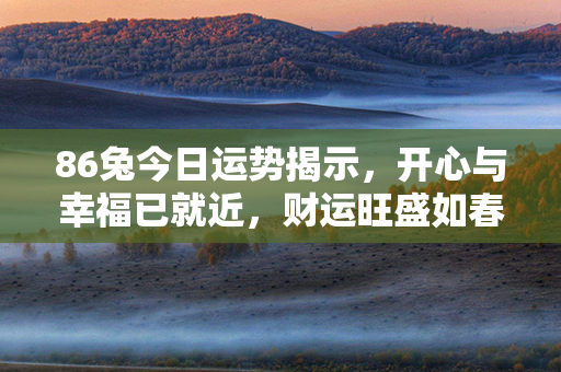 86兔今日运势揭示，开心与幸福已就近，财运旺盛如春风。