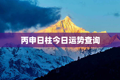 丙申日柱今日运势查询