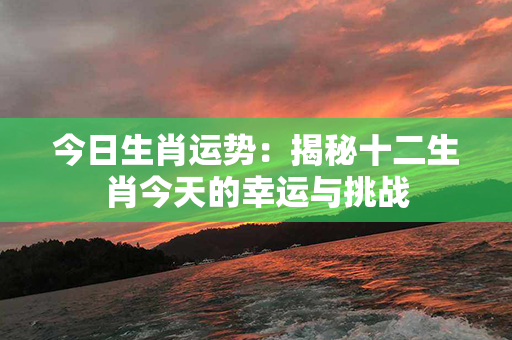 今日生肖运势：揭秘十二生肖今天的幸运与挑战