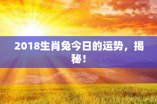 2018生肖兔今日的运势，揭秘！