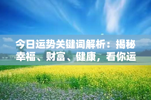 今日运势关键词解析：揭秘幸福、财富、健康，看你运势如何