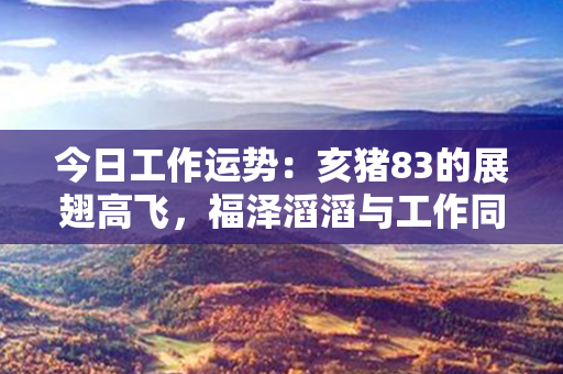 今日工作运势：亥猪83的展翅高飞，福泽滔滔与工作同行！