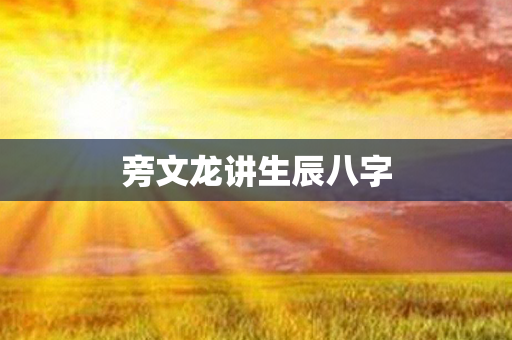 旁文龙讲生辰八字