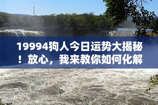 19994狗人今日运势大揭秘！放心，我来教你如何化解不利因素，迎接好运降临！