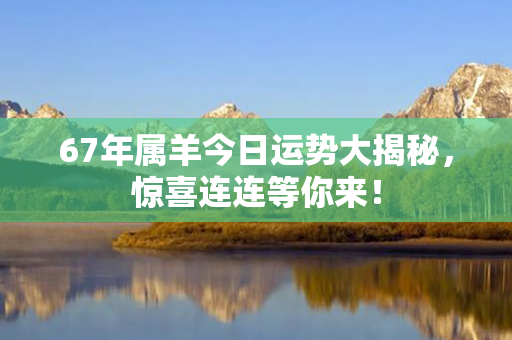 67年属羊今日运势大揭秘，惊喜连连等你来！