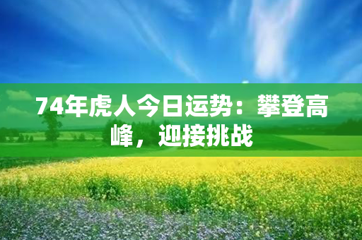 74年虎人今日运势：攀登高峰，迎接挑战