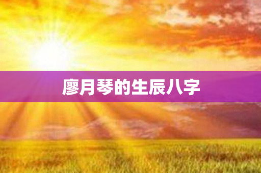 廖月琴的生辰八字