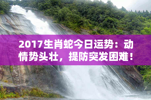 2017生肖蛇今日运势：动情势头壮，提防突发困难！