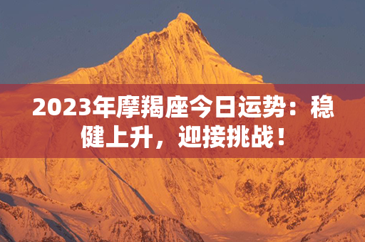 2023年摩羯座今日运势：稳健上升，迎接挑战！