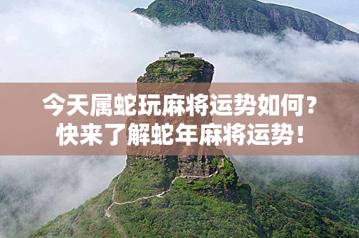 今天属蛇玩麻将运势如何？快来了解蛇年麻将运势！