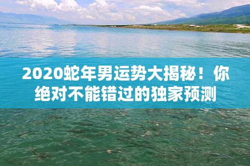 2020蛇年男运势大揭秘！你绝对不能错过的独家预测