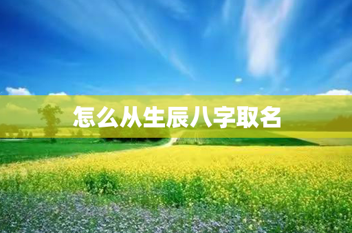 怎么从生辰八字取名