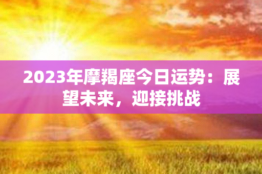 2023年摩羯座今日运势：展望未来，迎接挑战