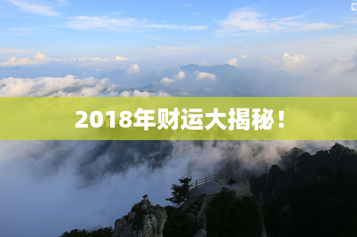 2018年财运大揭秘！