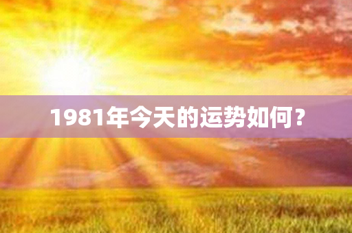 1981年今天的运势如何？