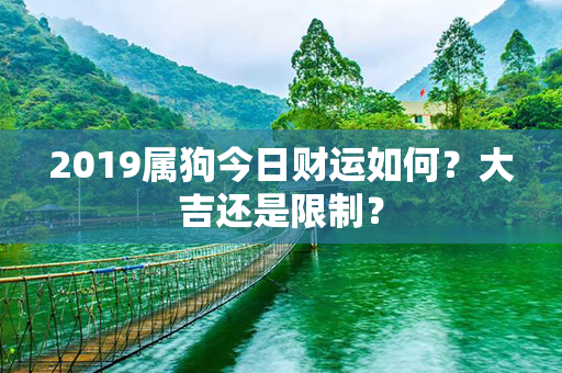 2019属狗今日财运如何？大吉还是限制？