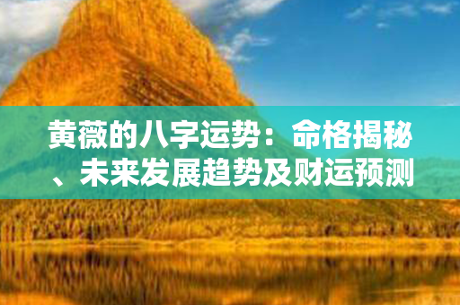 黄薇的八字运势：命格揭秘、未来发展趋势及财运预测