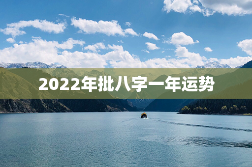 2022年批八字一年运势