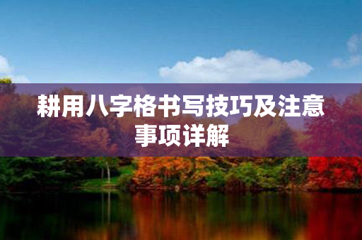 耕用八字格书写技巧及注意事项详解