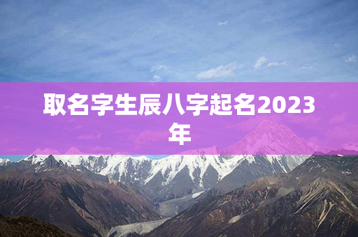 取名字生辰八字起名2023年